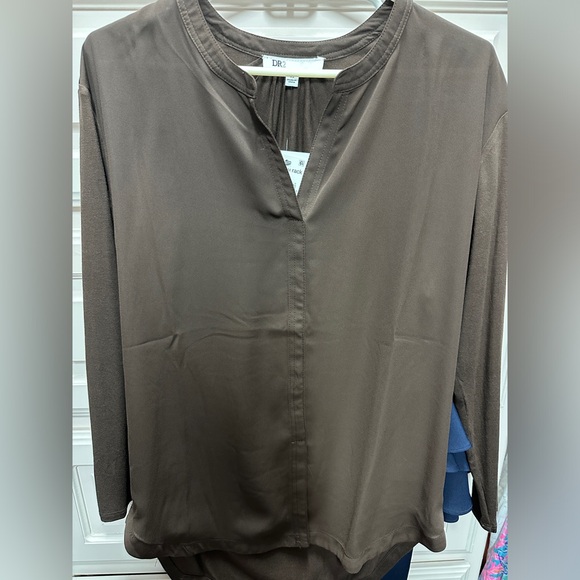 DR2 long sleeve blouse. Brown. XS (fits like a Small) - Picture 1 of 7